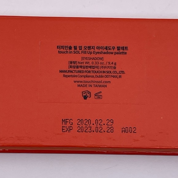 Touch in Sol Fill Up Orange Eye Shadow Palette 9 Colors Mirrored Compact - Picture 5 of 6